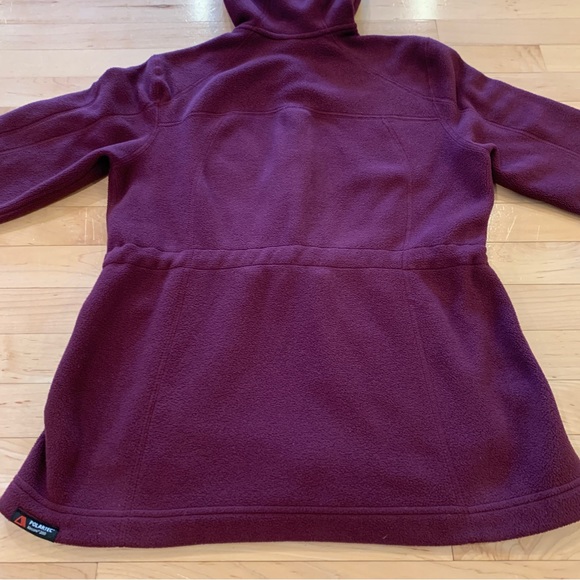 Lands End women’s size small 6-8 merlot purple fleece jacket hooded cozy coat - Picture 6 of 10